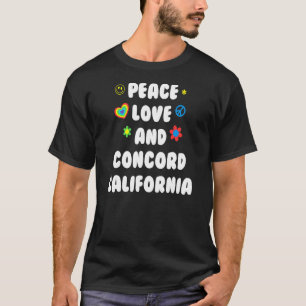 Camiseta Peace Love Concord California Patriotic Ca Patriot