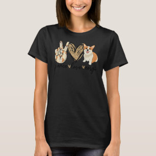 Camiseta Peace Love Corgi Dog Mãe Dia de as mães Corgi