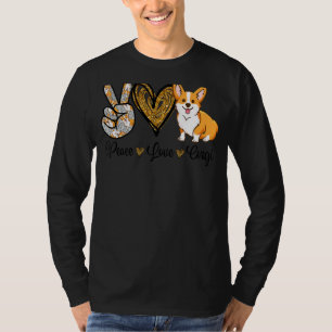 Camiseta Peace Love Corgi Dog Mãe Dia de as mães Corgi 3