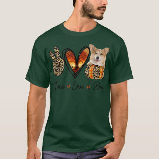 Camiseta Peace Love CorgiAutumn Peace Dog Lover