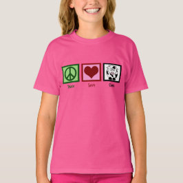 Camiseta Peace Love Cows Cuecas Rosa Crianças