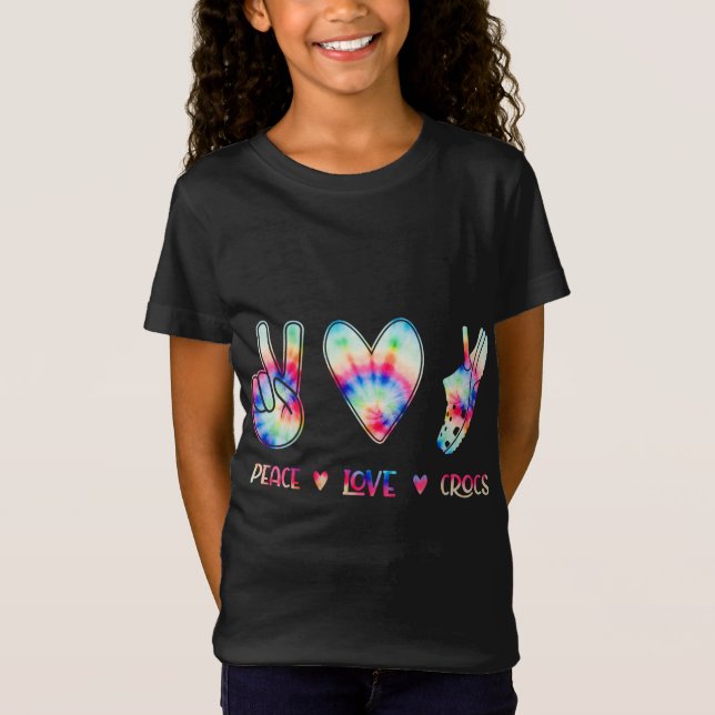 Camiseta Peace Love Crocs Funny Gift for Family Xmas Pajama (Frente)