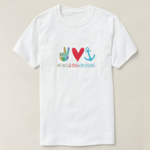 Camiseta Peace Love Cruise, Cruise Gift Cruise Tee
