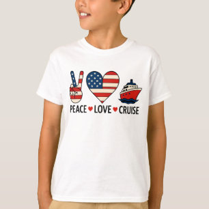Camiseta Peace Love Cruise USA Vacance Vibes
