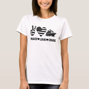 Camiseta Peace Love Cruise USA Vacance Vibes