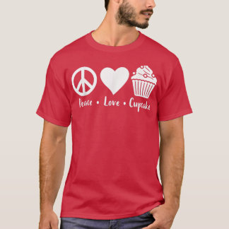 Camiseta Peace Love Cupcake Funny Baking Cupcake Baker Cupc