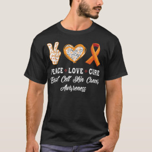Camiseta Peace Love cura a consciência do cancer da pele da