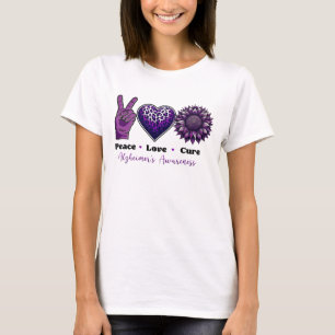 Camiseta PEACE LOVE CURE Alzheimer