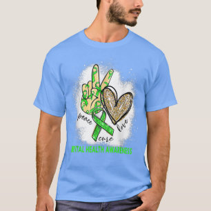 Camiseta Peace Love Cure Bleached Mental Health Awarness59
