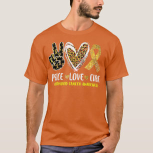 Camiseta Peace Love Cure Childhood Cancer Awareness Leopard