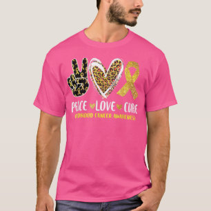 Camiseta Peace Love Cure Childhood Cancer Awareness Leopart