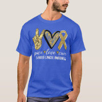 Peace Love Cure Chilhood Cancer Awarness Dourado R