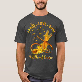 Camiseta Peace Love Cure Chilhood Cancer Shirt Infinity Dr.