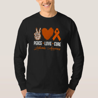 Camiseta Peace Love Cure Leukemia Awareness Month Warrior W