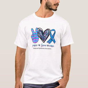 Camiseta Peace Love Cure Purple E Blue Ribbon Emanuel Syn