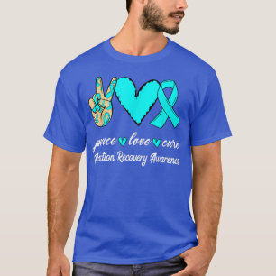 Camiseta Peace Love Cure Recovery Ribbon Awarenes