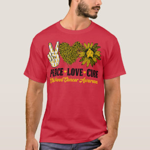 Camiseta Peace Love Cure Sunflower Childhood Cancer Awarene