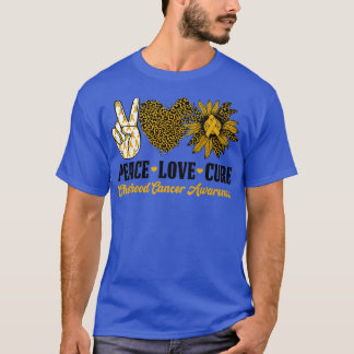 Camiseta Peace Love Cure Sunflower Chilhood Cancer Awarene