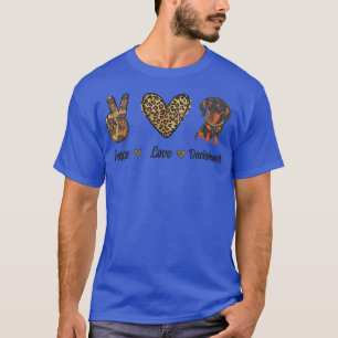 Camiseta Peace Love Dachshund Animal Lover Pet Dog Puppy Ow