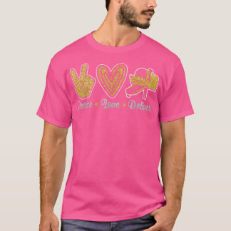 Camiseta Peace Love Deliver Post Bo Cute Postman Postal Wor
