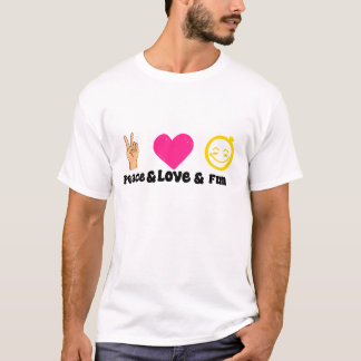 Camiseta Peace Love Divertido Engraçado Calm Amour EnjoMENT