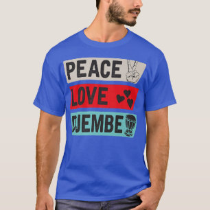 Camiseta Peace Love Djembe Music Instrumento Djembe Drum