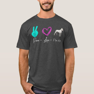 Camiseta Peace Love Dogo Argentino Funny Dog Owner