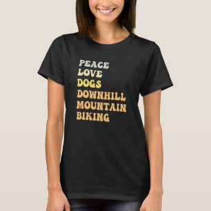 Camiseta Peace Love Dogs Descida Mountain Biking Retro