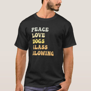 Camiseta Peace Love Dogs Glass Blowing Retro