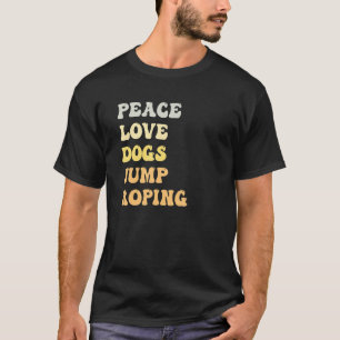 Camiseta Peace Love Dogs Jump Roping  Retro