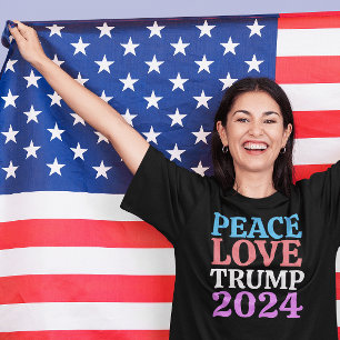 CAMISETA PEACE LOVE DONALD TRUMP 2024