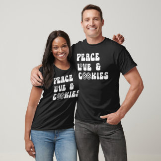 Camiseta Peace Love e Cookie Lover