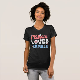 Camiseta Peace Love e Kamala Harris 2024