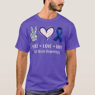 Camiseta Peace Love esperança de abuso infantil