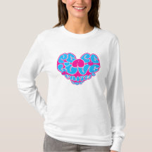 Peace Love Faith Joy Aqua Pink Heart Retro