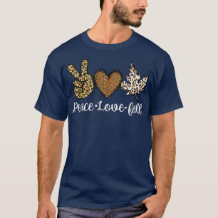 Camiseta Peace Love Fall T Autumn Clothes Fashion For Women