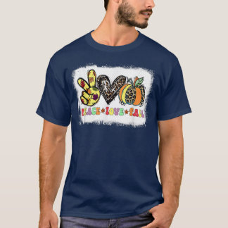 Camiseta Peace Love Fall Vibes Pumkin Season Spooky Season