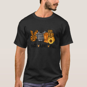 Camiseta Peace Love Fall Vibes Pumkin Season Spooky Season