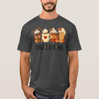 Camiseta Peace Love Fall Vibes Pumpkin Season Autumn Harves