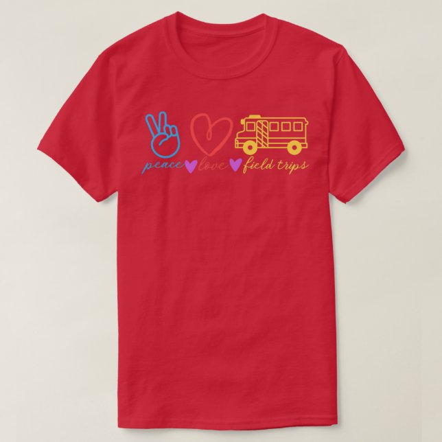 Camiseta peace love field curtições engraçadas escola de ôn (Frente do Design)