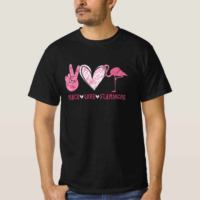 Camiseta Peace Love Flamingo | Flamingo Lover (Frente)