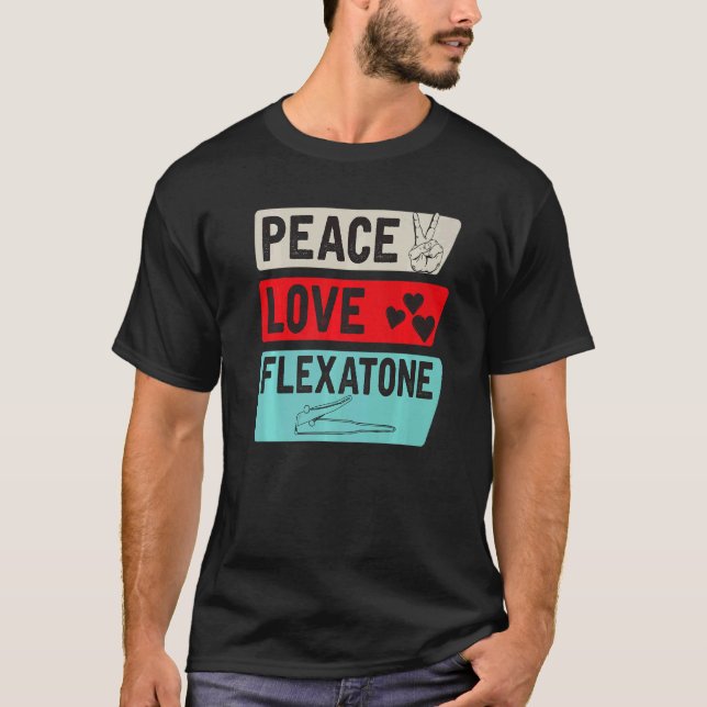 Camiseta Peace Love Flexatone Music Instrument Flexatone Pl (Frente)