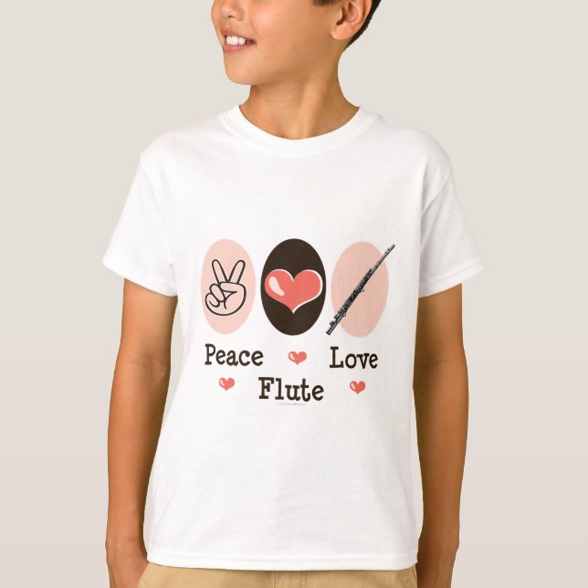 Camiseta Peace Love Flute Sweatshirt (Frente)