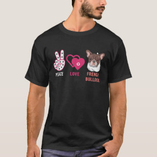 Camiseta Peace Love French Buldog