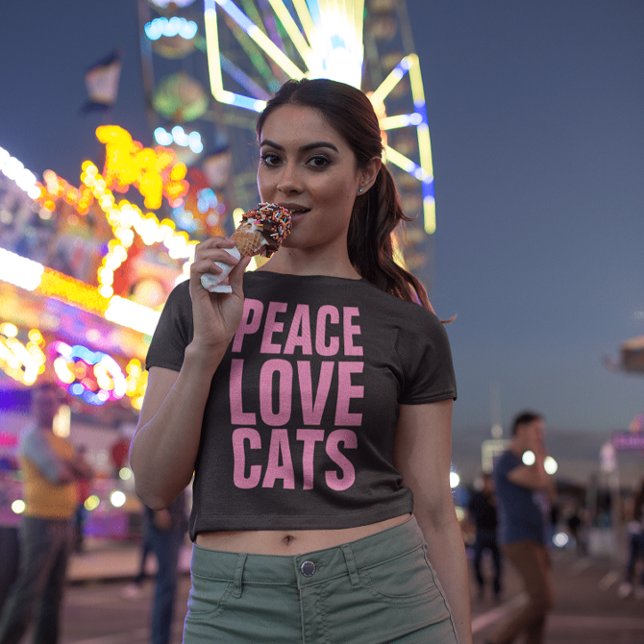Camiseta PEACE LOVE GATOS T-Shirts (Criador carregado)