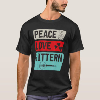 Camiseta Peace Love Gittern Musical Instrument Gittern Play
