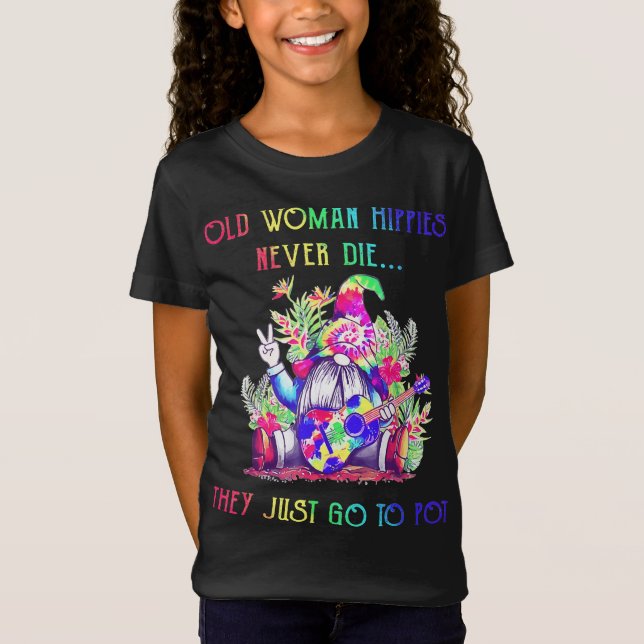 Camiseta Peace Love Gnomo Hippie Gnomos Guitar Decor (Frente)