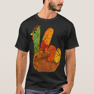 Camiseta Peace Love Grateful Turkey Mand Sinal Fall Autall 