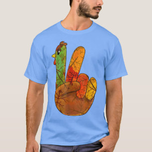 Camiseta Peace Love Grateful Turkey Mand Sinal Fall Autall