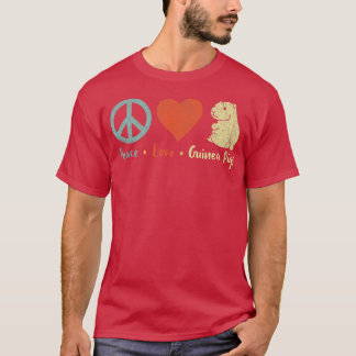 Camiseta Peace Love Guiné Pigs Lover Wheek Premium 4